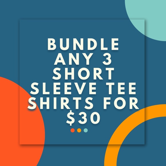 Bundle 3 Short Sleeve Tee Shirts for $30 (or 6 for $60)  SHORT SLEEVE TEE'S ONLY - Picture 1 of 1
